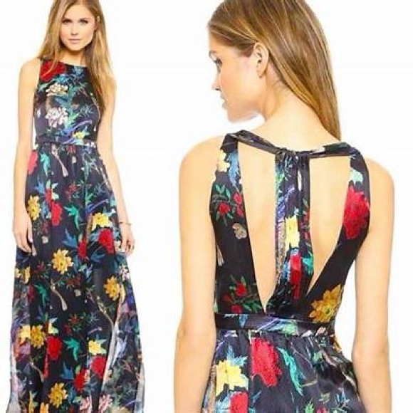 Alice + Olivia Elis Floral-Print Silk Maxi Dress - Picture 3 of 14